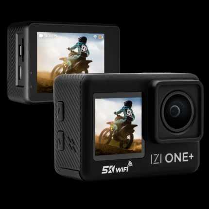 IZI ONE Plus 5K Action Camera – 6-Axis, 110ft Waterproof, Fast Charge